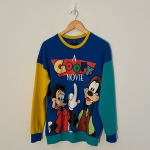 Disney D23 A Goofy Movie Sweatshirt Small Max & Goofy Color Block Crewneck